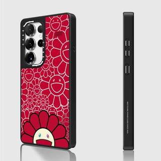 Ốp lưng CASECASE X SMILE (ĐỎ) Vỏ hút từ tính màu đen mờ cho gương Samsung Galaxy S23 S24 S25 Ultra Plus Mặt sau cứng có hộp khắc logo