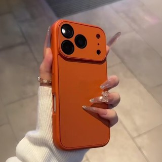 Phim Bảo Vệ Ống Kính Màu Cam Bạc Mờ Ốp Lưng Điện Thoại iPhone 17Promax 16Promax 11 12 13 14 15 Pro Max Chống Sốc Nam Nữ Vỏ Di Động