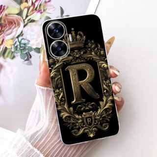 Dành Cho Realme C55 Ốp Lưng RMX3710 Thời Trang A Z Tên Chữ Cái Vương Miện Mềm TPU Vỏ Silicon Cho RealmeC55 Narzo N55 Ốp Lưng