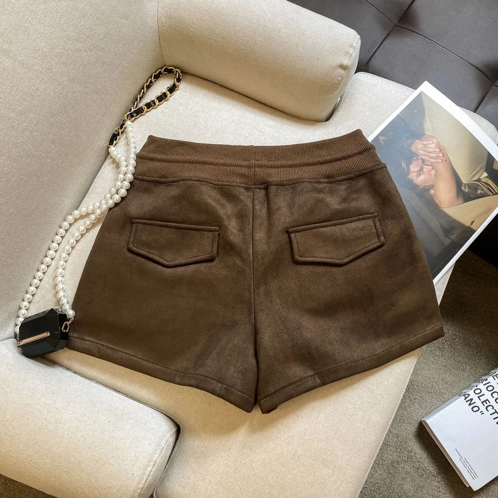 Milyfashion Quần Short Retro Ôm Chữ A, Phù Hợp Thu Đông 2025