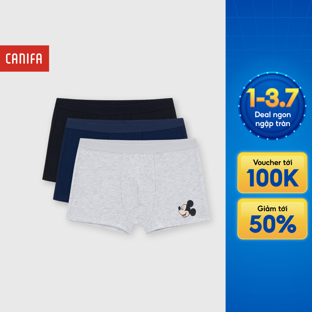 Pack 3 quần sịp đùi bé trai CANIFA hình in Pixar | OEKO-TEX 2US26A002