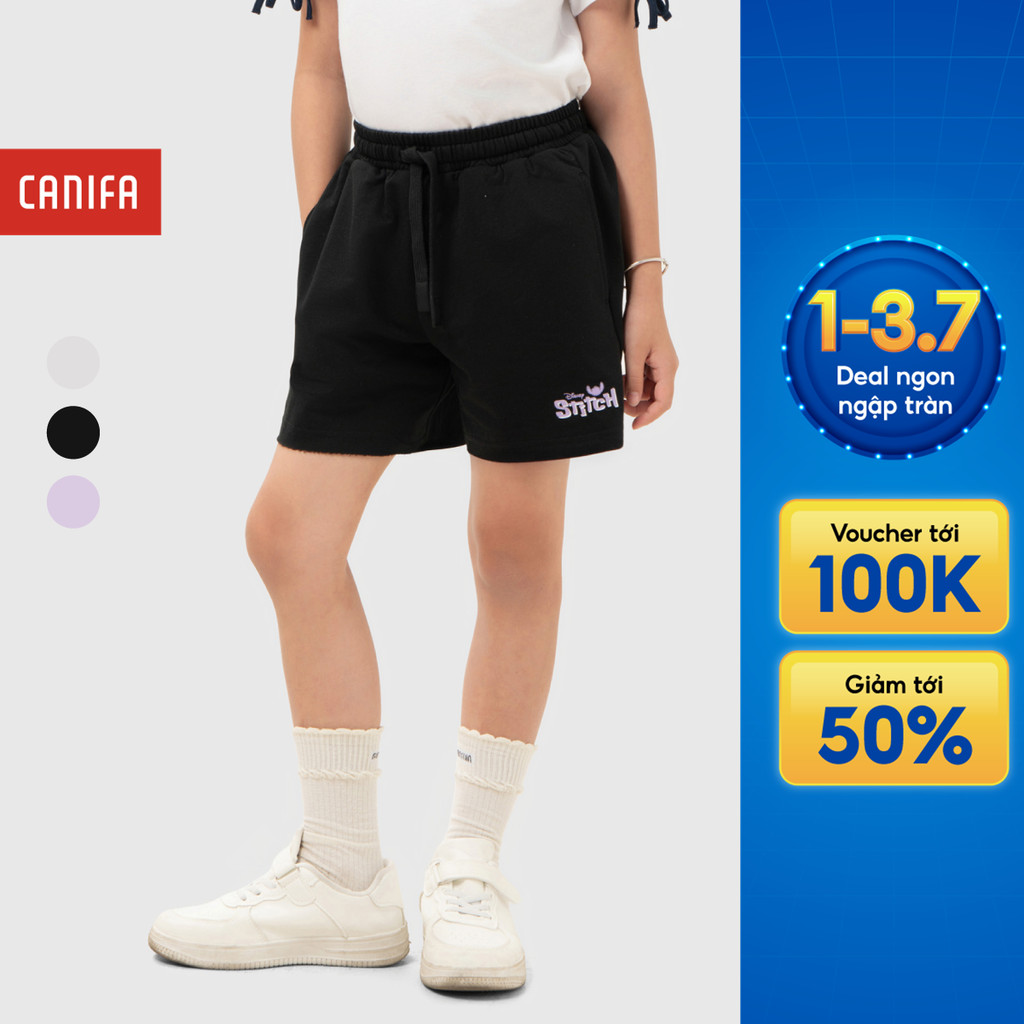 Quần short bé gái CANIFA cạp chun in hình 1BS26S010