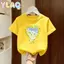 Áo thun trẻ em bé gái in hoa thỏ tay ngắn Áo trắng thông thường cho trẻ mới biết đi mặc hàng ngày