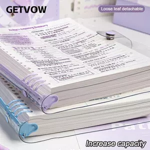 Máy tính xách tay chất kết dính GETVOW, Sách chương trình nghị sự A5 rời, Sổ phác thảo di động Trong suốt Hàng ngày Kế hoạch hàng tuần Ghi nhớ Sách Văn phòng phẩm