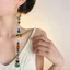 Phong Cách Dân Tộc Nhiều Màu Sắc Đá Tự Nhiên Đính Hạt Tua Rua Bông Tai Nữ Thiết Kế Niche Bông Tai Retro Bohemian