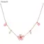 Bigapple Lãng Mạn Hoa Anh Đào Mặt Dây Chuyền Dây Buộc Cho Nữ Hàn Quốc Zircon Hoa Choker Quà Tặng RDG