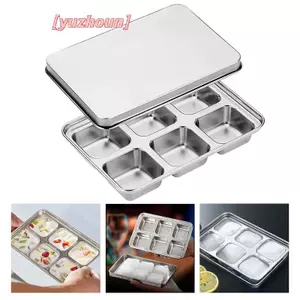 Khuôn Đá Viên Cà Phê Tủ Đông Khay Khối Thép Không Gỉ Chống Mài Mòn Không Làm Hình Cầu Nắp Thép Hộp