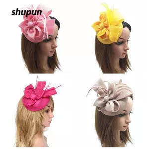Băng Đô Cô Dâu SHUPUN, Màu Trơn Phong Cách Pháp Fascininator Mũ, Thời Trang Hepburn Phong Cách Cô Dâu Mũ Chụp Ảnh Chống Đỡ
