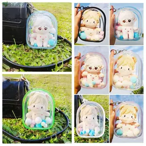 Túi ngoài trời YOLOGO, Bảo quản trong suốt nhiều màu, Đồ chơi PVC Túi trang trí búp bê 10cm Hộp trưng bày búp bê Bộ dụng cụ nhà để xe