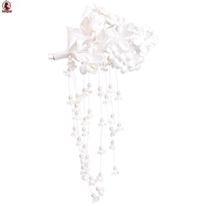 Lily of Valley Tua Rua Kẹp Tóc Hoa 3D Có Răng Chống Trơn Trượt Hợp Kim Chống Phai Màu Phụ Kiện Tóc Thanh Lịch Cho Nữ Bé Gái Cô Dâu Dự Tiệc Cưới Mặc Hàng Ngày