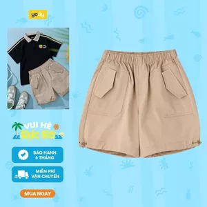 Quần short bé YODY túi ốp dễ thương, vải kaki mềm, thoải mái vận động BKCS25S020