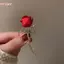HFSHY Hoa Hồng Đỏ Thổ Cẩm Pin Nữ Huy Hiệu Ve Áo Pin Bé Gái Áo Phù Hợp Với Quần Áo Trang Trí VN
