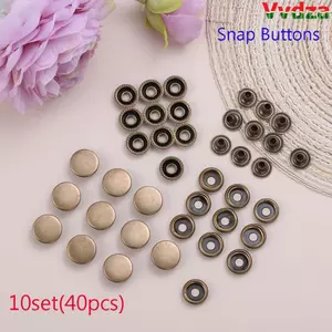 VVDZA 10 Bộ (40 Cái) Chốt Phụ Kiện May Kim Loại Thêu Sò Bấm Nút