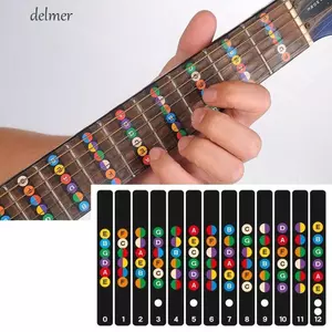 DELMER Guitar Note Sticker Phụ Kiện Đàn Guitar Cân Âm Nhạc Di Động Học Nhạc Cụ Frets Note Decal Fretboard Sticker
