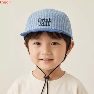 THEGIRL8B Kẻ Sọc Đạt Đỉnh Mũ, Khối Màu Phẳng Vành Mũ Bóng Chày Trẻ Em, Đơn Giản Thoáng Khí Có Thể Điều Chỉnh Nhẹ Bé Trai Mũ Chống Nắng Bé Gái