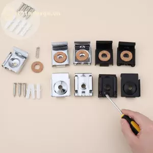 GE Giá đỡ gương không khung Bộ kẹp và vít thủy tinh gắn tường Cố định an toàn cho phòng tắm gia đình Văn phòng VN