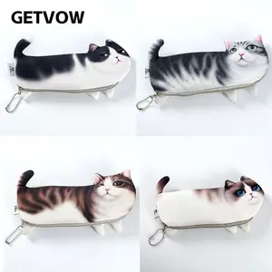 Túi đựng bút GETVOW Mô phỏng mèo Bút chì dung tích lớn chất lượng cao