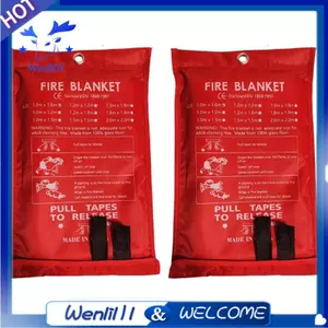 2 Chăn cứu hỏa khẩn cấp, Chăn cứu hỏa, Chăn dập lửa cho nhà bếp, nướng, lò sưởi (39.4Inch X 39.4Inch)