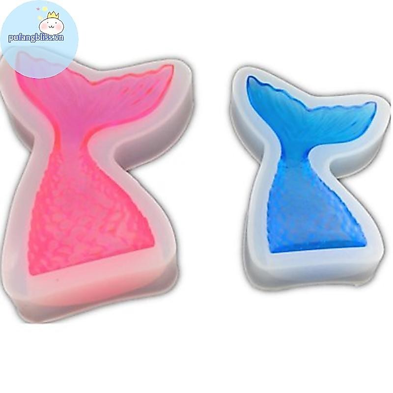 Pufangbliss Nàng Tiên Cá Đuôi Fondant Khuôn Bánh Khuôn Silicon Trang Trí Bánh Dụng Cụ Nướng Bánh VN