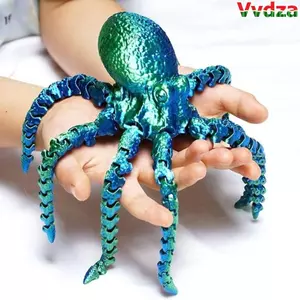 VVDZA Jointed Body Figurine, Hình bạch tuộc in hình cơ thể sống động, Trang trí bức tượng Thiết kế đa năng In hình động vật Mô hình mô phỏng trang trí phòng khách