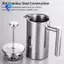 Nồi pha cà phê 350ml Máy pha cà phê kiểu Pháp Máy pha cà phê cách nhiệt hai tường bằng thép không gỉ