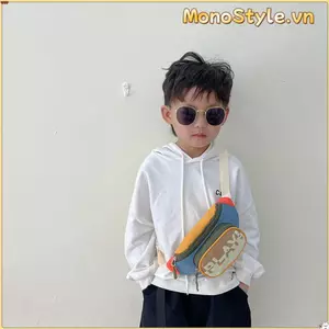 Ví đựng tiền xu thông thường MONOSTYLE, Túi thắt lưng trẻ em bằng Nylon đơn giản, Túi đeo chéo mát mẻ thoải mái