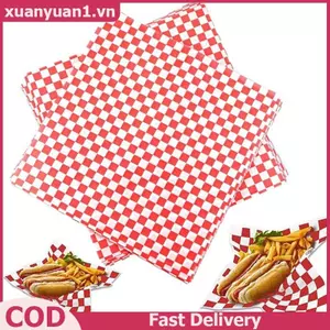 XUAN 100 Chiếc Giấy Sáp Cấp Thực Phẩm Giấy Mỡ Bọc Thực Phẩm Giấy Gói Cho Bánh Mì Sandwich Burger Khoai Tây Chiên Giấy Dầu Dụng Cụ Nướng Bánh VN