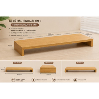Kệ Để Màn Hình Máy Tính MDF Phủ Melamine | Kệ Nâng Màn Hình Để Bàn, Kệ Kê Màn Hình Màu Ngẫu Nhiên