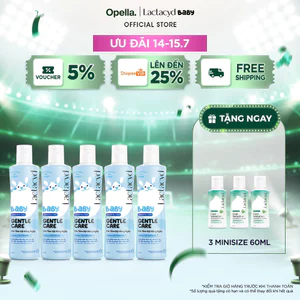 Bộ 5 Sữa Tắm Gội Trẻ Em Lactacyd Baby Gentle Care Bảo Vệ Dịu Nhẹ Cho Làn Da Nhạy Cảm 250ml/chai