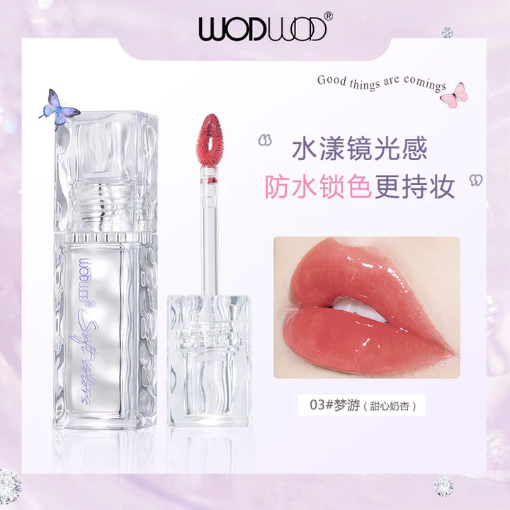 WODWOD Gương Bóng Nước Trong Suốt Màu Khóa Son Bóng Dưỡng Ẩm Gương Trong Suốt Cảm Giác Lâu Dài Không Dễ Dính Nước Bóng Thủy Tinh Son Bóng 2026.7.24
