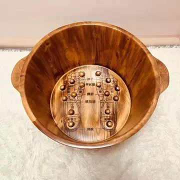 CKEL Bồn tắm chân bằng gỗ tuyết tùng42Bồn ngâm chân bằng gỗ dùng trong gia đình, chậu ngâm chân sâu, bồn ngâm chân cách