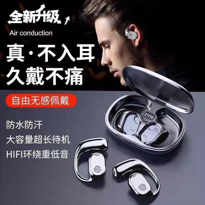 Tập thể dục tai Tai nghe Bluetooth điên không dây chất lượng cao Tai nghe thể thao Bluetooth trong tai Tai nghe treo Bluetooth Không thể tắt mà không có tai nghe Xương Bán buôn Dẫn truyền MTR