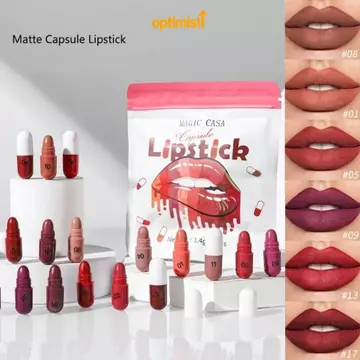 OPTIM 18 chiếc Velvet Matte Lipstick, Soft Matte Long Lasting Capsule Lipstick Set, Kết cấu không dính Kích thước du lịch Mini Lip Balm Trang điểm hàng ngày