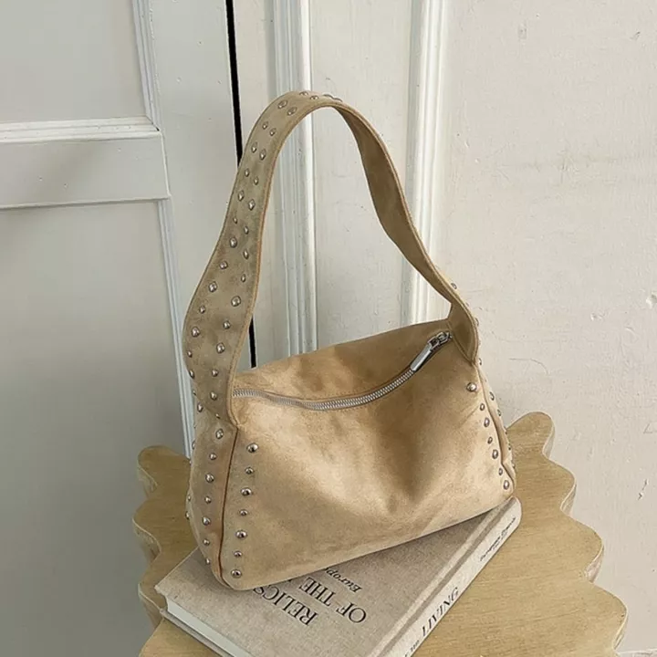 Women's Minimalist Suede Shoulder Bag – for Travel – 5