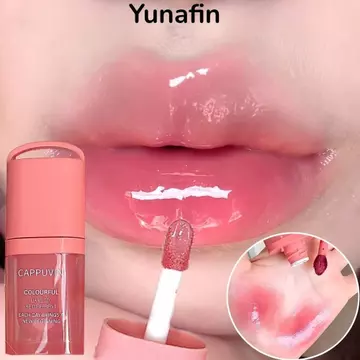 YUNAFIN Gương Son Bóng, Dưỡng Ẩm Màu Khóa Son Tint, Dưỡng Ẩm Lâu Trôi Thạch Son Men Mỹ Phẩm