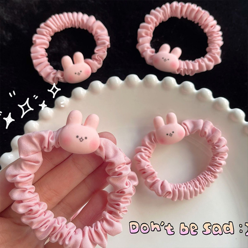 Hoạt Hình Thỏ Dễ Thương Nhỏ Ruột Vòng Tròn Ngọt Ngào Tươi Cô Gái Tóc Dây Kem Dây Cao Su Mũ Đội Đầu