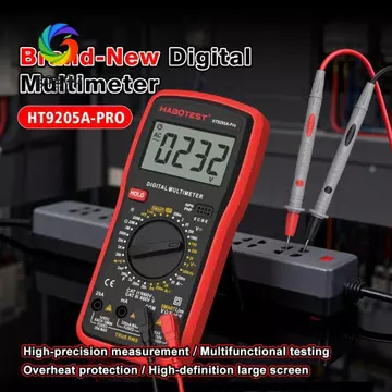 Đồng hồ vạn năng kỹ thuật số GOGOU, Màn hình LCD có độ chính xác cao Đồng hồ vạn năng cầm tay, Bộ chọn phạm vi quay Bảo vệ quá tải Đồng hồ vạn năng điện bằng nhựa Kiểm tra điện