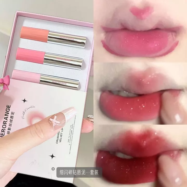 HERORANGE Shadow Velvet Diamond Lipstick Hộp quà tặng Matte Matte Matte Whiteing Non-Stick Cup Lipstick Set