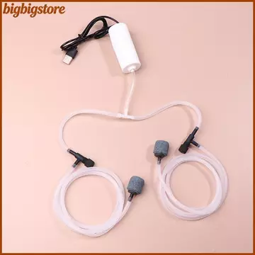 Bể cá lớn USB Máy bơm không khí oxy Bể cá di động Máy nén khí im lặng hai lỗ Máy sục khí Mini cầm tay Máy tạo oxy nhỏ PH