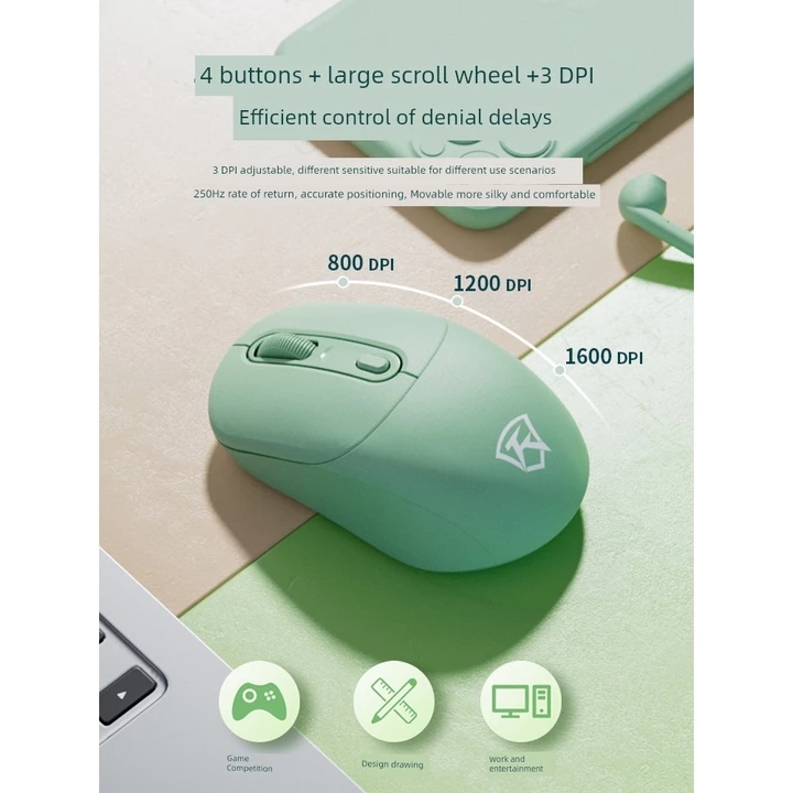 chuột không dây không tiếng ồn chuột không dây gaming Chuột Không Dây Im Lặng Bluetooth Ba Chế Độ Máy Tính Notebook Sạc Bên Ngoài Cô Gái Dễ Thương Chơ – 4