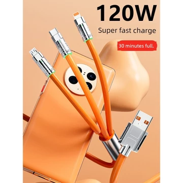 dây sạc iphone type c dây sạc type c to lightning Cáp Dữ Liệu Cáp Sạc Ba Trong Một Một Một Đến Ba 120w Sạc Siêu Nhanh Cáp Điện Thoại Di Động Sạc Flash 6a Thích Hợp Cho Huawei Little Android Apple type