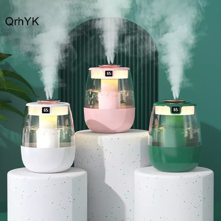 Máy tạo độ ẩm không khí nhà máy thời trang Máy tạo độ ẩm hương thơm 1300ML Máy khuếch tán cổng đôi Máy tạo độ ẩm nước USB có đèn cho văn phòng tại nhà QrhYK