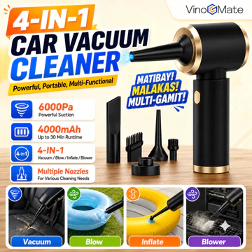 Máy hút bụi ô tô 4 trong 1 Máy hút bụi không dây cầm tay không dây cầm tay 6000Pa Hút mạnh mẽ Máy hút bụi cầm tay Mini thổi phồng cho xe tại nhà Văn phòng Bàn phím PC