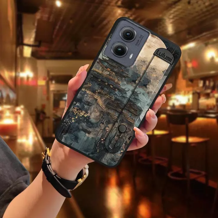 Giá đỡ điện thoại chống bụi bẩn Vỏ điện thoại cho MOTO Edge 5G 2024 Dây đeo cổ tay Vỏ điện thoại Dây đeo cổ tay Tay áo bảo vệ màu trơn cá tính Vỏ điện thoại di động Vỏ điện thoại di động Chống bụi