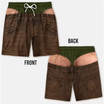 Ngộ nghĩnh Bơi Thân Quần Short Đi Biển Quần Short Giả Mông Quần Short Giả Thông Ảo Tưởng Denim Quà Tặng Quần Short Cử Nhân Ngắn Bể Bơi Đảng Quần Short Moto