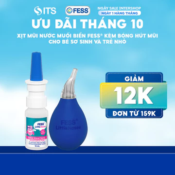 FESS® Little Noses – Fess xịt mũi nước muối biển kèm bóng hút mũi cho bé sơ sinh & trẻ nhỏ, 15ml