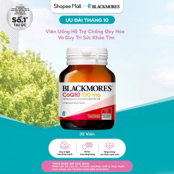 Viên Uống Bổ Tim Hỗ Trợ Sức Khỏe Blackmores CoQ10 150mg Lọ 30 Viên