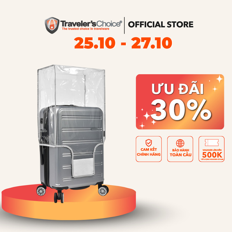 [25.10 - 27.10 | Hot Deals] Bao trùm vali trong suốt Traveler's Choice ...