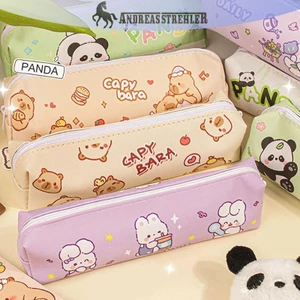Onetimingfine Hoạt Hình Thời Trang Canvas Capybara Gấu Trúc Túi Đựng Bút Chì Dễ Thương Sáng Tạo Văn Phòng Phẩm Hộp Đựng Dung Tích Lớn Hộp Đựng Bút Chì Đồ Dùng Học Tập VN