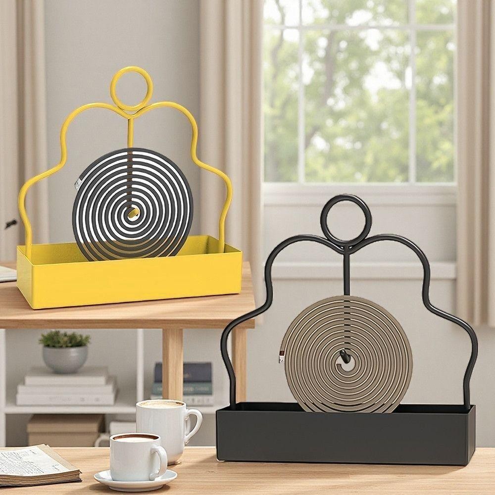 Giá đỡ cuộn dây chống muỗi PWSSEND, có khay đốt nhang chống muỗi, Giá đỡ hương sắt hiên nhà
